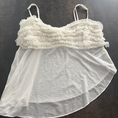 Bershka Weisses Rueschen-Top M