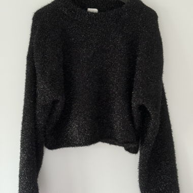 Pullover corto glitter nero H&M