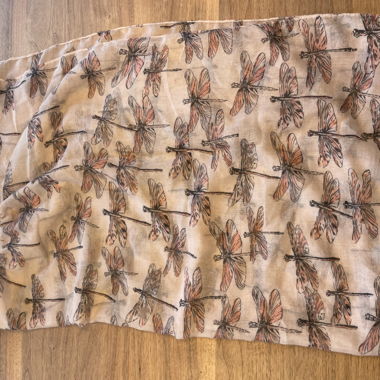 Scarf with dragonfly pattern