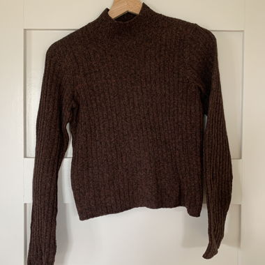 Maglione in maglia marrone/rosso