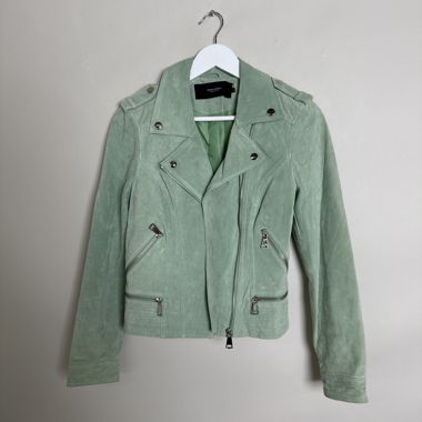 Mint green biker jacket