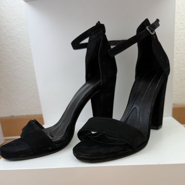 Black high-heel sandals