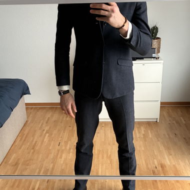 Costume bleu marine ASOS – chevrons 38R / slim