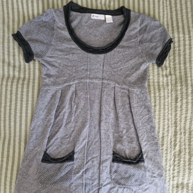 Long Babydoll Top Grey/Black