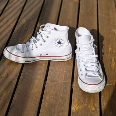 Converse bianche - tessuto