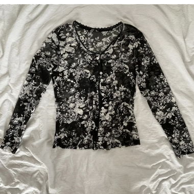 Transparent flower blouse