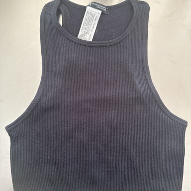 ZARA Black Ribbed Crop Top