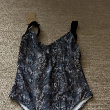 Blue Black Snake Pattern Swimsuit