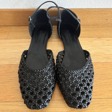 Melvin & Hamilton Ledersandalen im Ballerina-Stil aus geflochtenem Leder