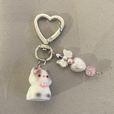 Porte-clés cœur chat