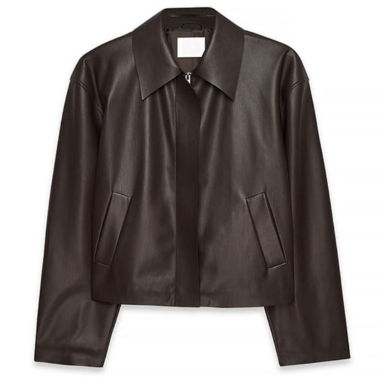 Vegan leather brown jacket