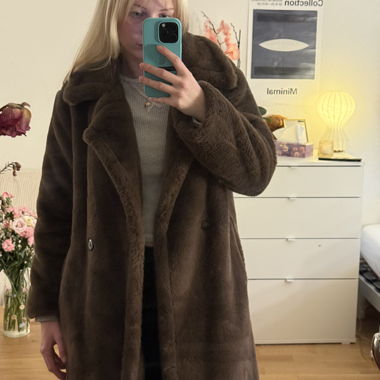 Brown faux fur coat