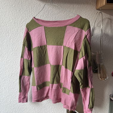Maglione in lana merino a blocchi di colore
