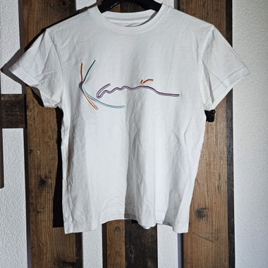 T-shirt Karl Kani blanc avec broderie multicolore