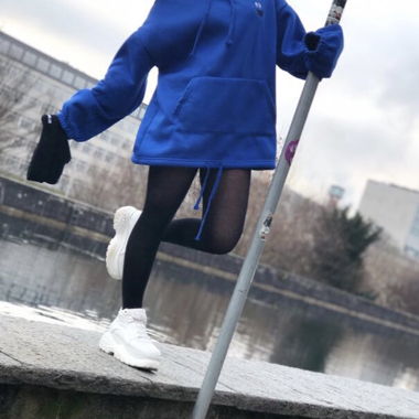 Royal Blue Oversized Cookie Monster Hoodie – S/M