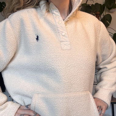 Ralph Lauren Fleece-Sweatshirt Creme