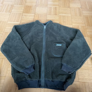 Grüne vintage Fleecejacke mit Reissverschluss