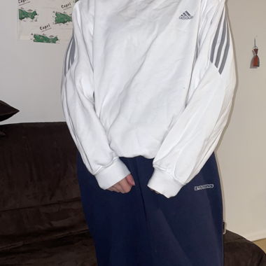 Sweatshirt Adidas blanc avec logo, taille M
