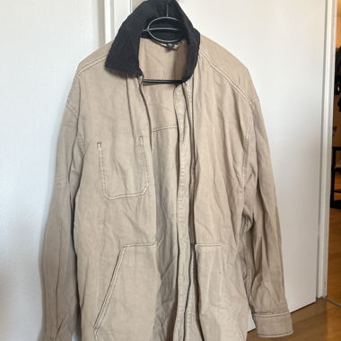 Beige Jacket with Black Collar