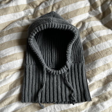 Balaclava crochet gris (fait main)