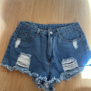 Distressed Denim Shorts