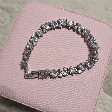 Strass-Armband in Silberoptik