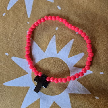 Armband Kreuz rosa