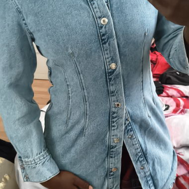 blouse en denim longue