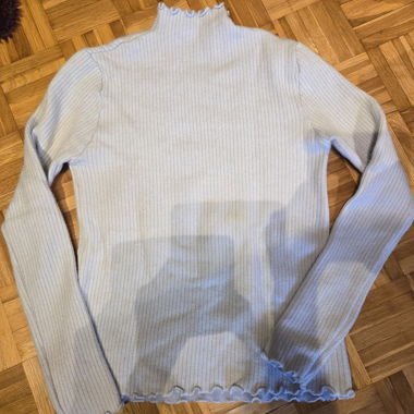 Pastel Blue Ribbed Sweater