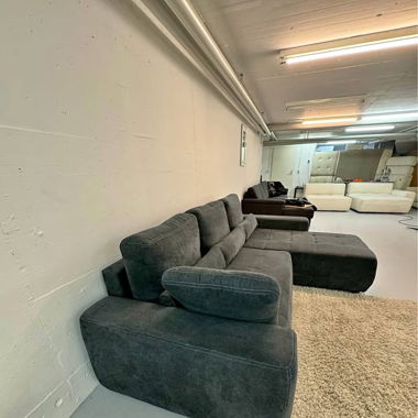 Marineblau L-Sofa mit Schlaffunktion 