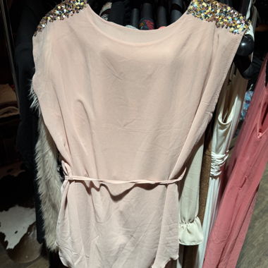 Top rose à sequins