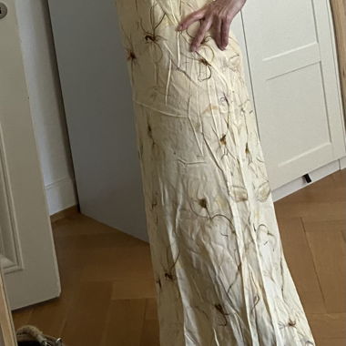 Beige langes Kleid aus Viskose