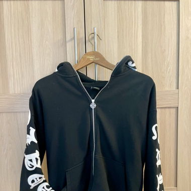Black hoodie with a zip