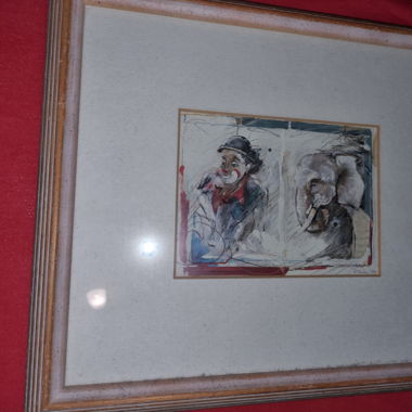 Bild Rolf Knie Clown und Elephant