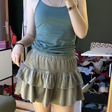 velvet mini skirt
