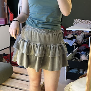 velvet mini skirt