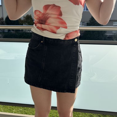 Black Denim Skirt