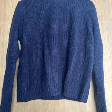 Maglione blu navy in maglia strutturata