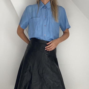 Seidenbluse blau