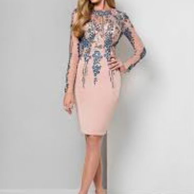 Abito in tulle ricamato floreale Terani Couture