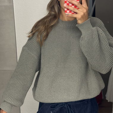 Pull en maille olive