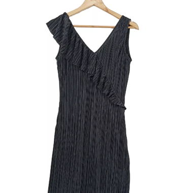 Schwarzes Plissee Cocktail Kleid 