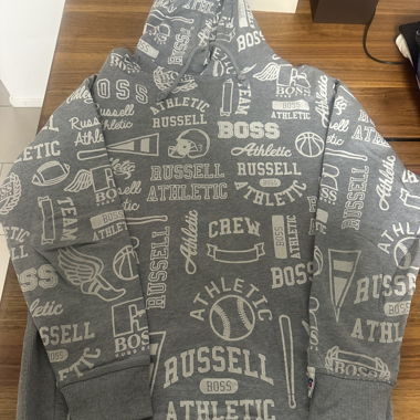 Graues Russell Athletic Hoodie mit Print