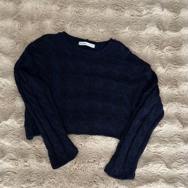 Pull bleu marine BERSHKA 