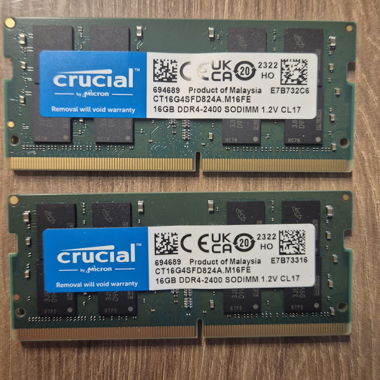 32 GB RAM Kit – Crucial DDR4-2400 SODIMM (2x16GB)