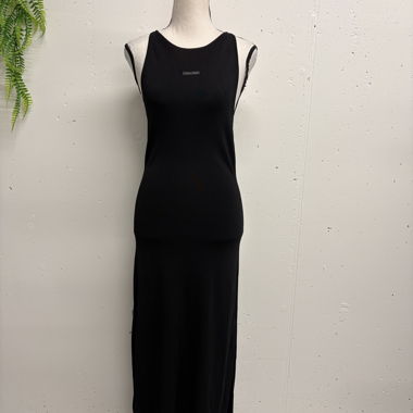 Calvin Klein Ribbed Black Maxi Dress S