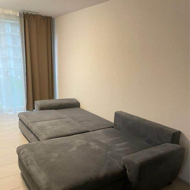 Grau Alcantara L-Sofa Ecksofa mit Schlaffunktion 