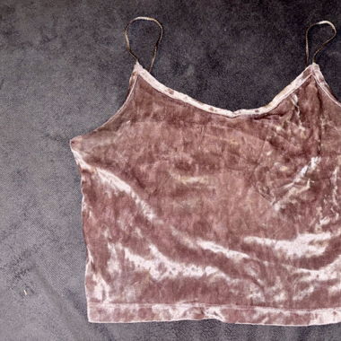 Trägertop, Crop Top, Rosa, Samtoptik