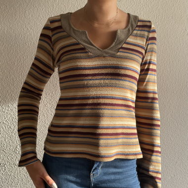 Striped Long-Sleeve Top