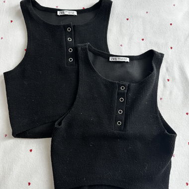 Zara schwarze Crop Tops